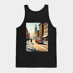 New York retro - Vintage Drawing Style Tank Top